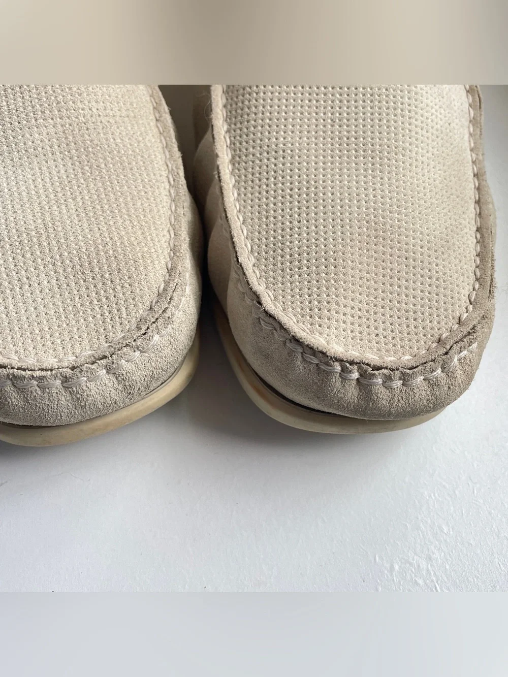 JOHN VARVATOS sz 13 STAR USA Schooner Boat Shoe Birch Suede Leather